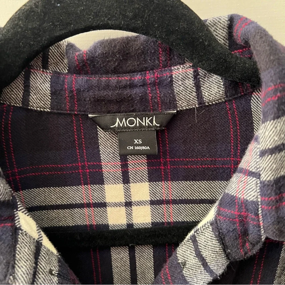 Monki Long Sleeve Button Up Plaid Flannel XS - Picture 5 of 8